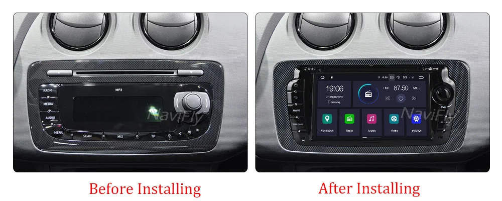 Clearance NaviFly 2 Din IPS Screen DSP Android 9.0 for Seat Ibiza MK4 6J SportCoupe Ecomotive Cupra Car dvd radio multimedia player GPS FM 5