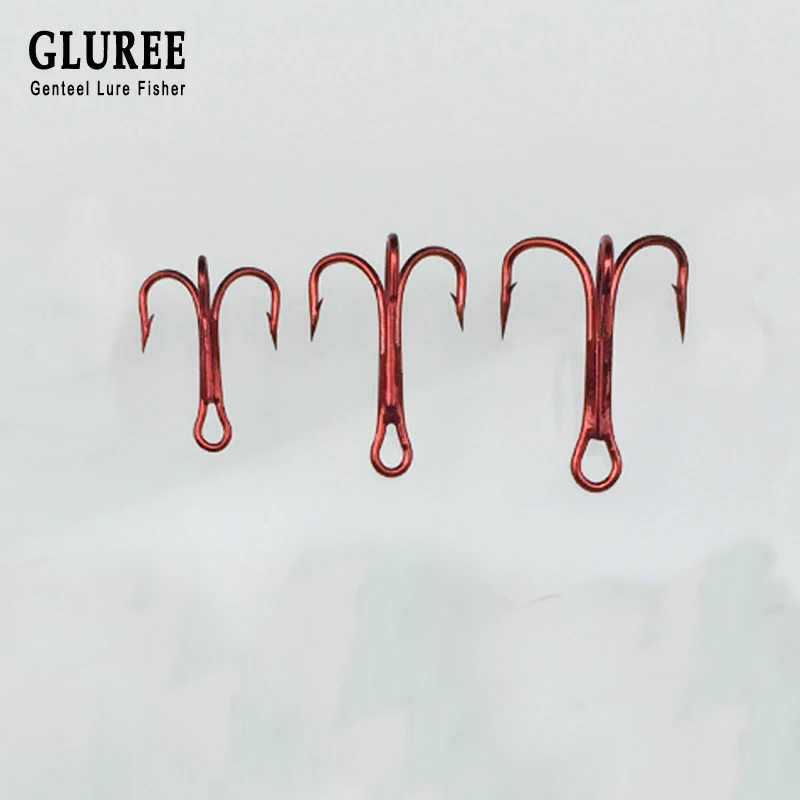 Рыболовный крючок GLUREE 50 шт./лот 8 #6 #4 # из высокоуглеродистой стали тройной