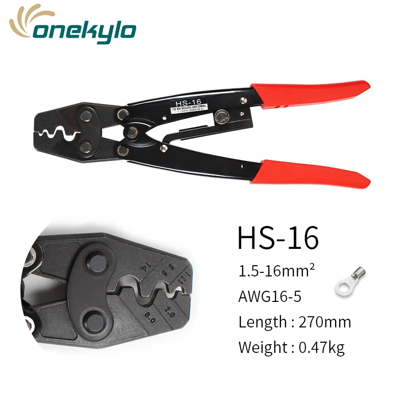 hs-16 Crimper Tools Copper Tinned Splice Crimp 22-10 AWG Terminal Sleeve Connectors 10mm Cable Heat Shrink Tube Sleeving Kits 2