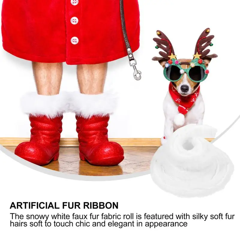 white faux fur ribbon