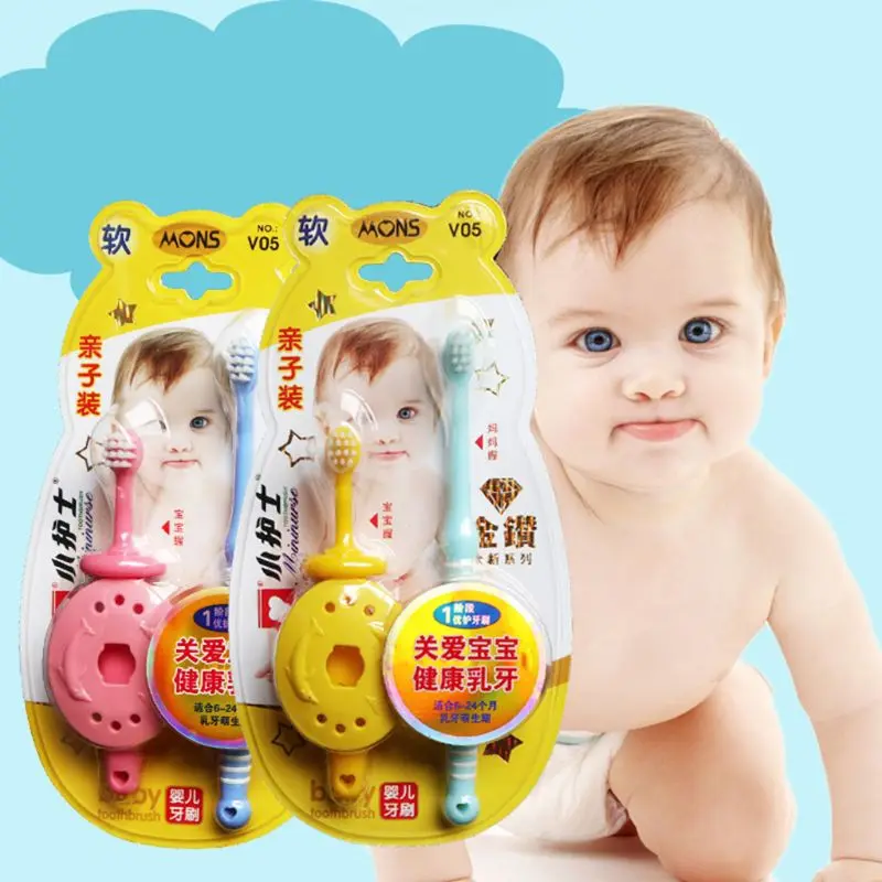 

1 Set Small Brush Head Baby Toothbrush Soft Hair Children Infant Milk Tooth Toothbrushes Set