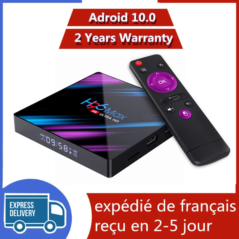 Лучшая IP-ТВ H96 Max Smart Android 10.0 ТВ-приставка 4G 64G RK3318 4K H96Max 32G smart IP отправка из Франции |