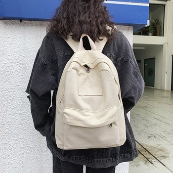 

HGCBB 14L Canvas Women Backpack 2020 Vintage Travel Bag Female Backpack School Bags Teens Back Pack Beige Black Blue Yellow Hot