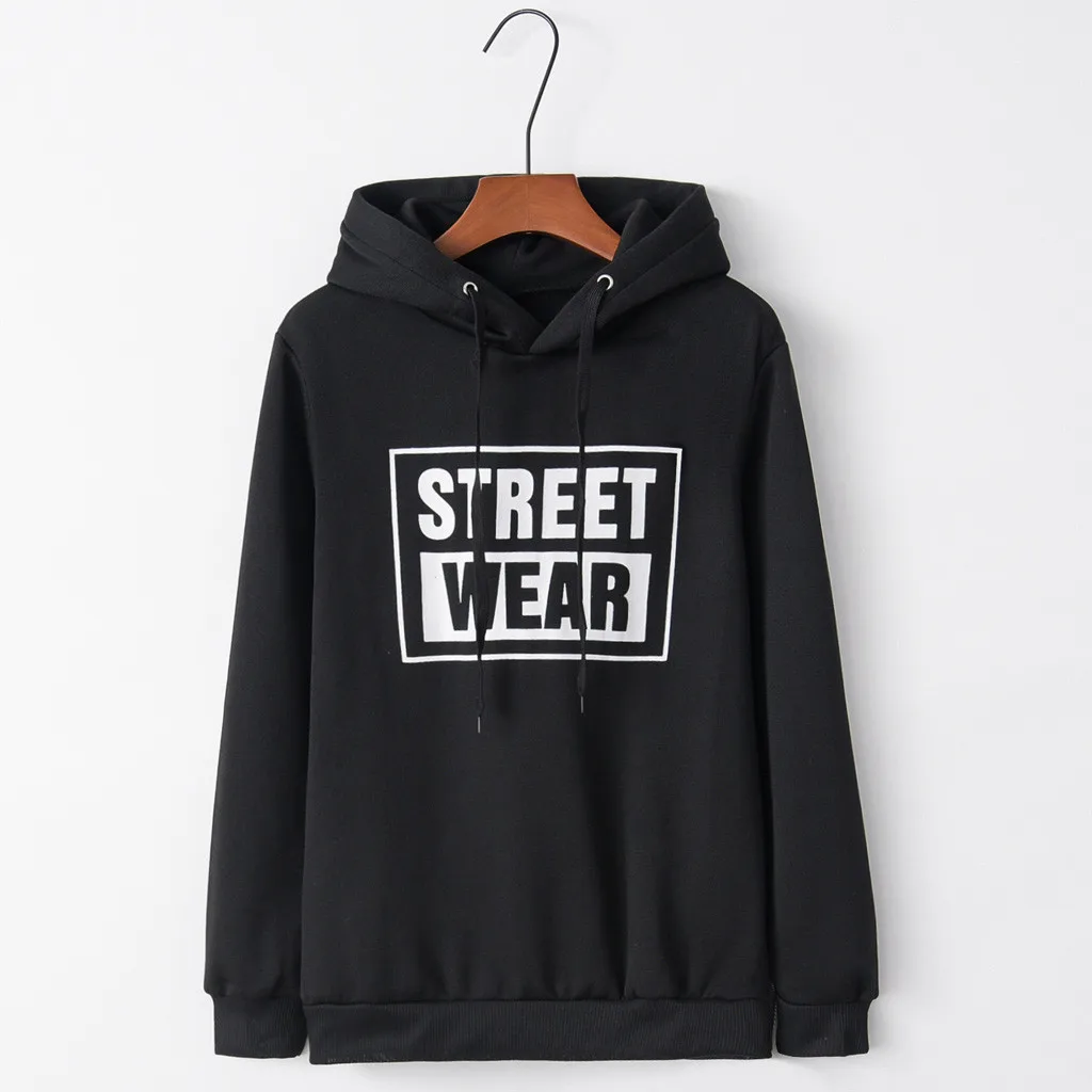 Vintage black Hoodies Sweatshirts Men Women Fleece Long Sleeve Clothes Cartoon Letters Print Ropa Kawaii Plus Size dropship | Женская