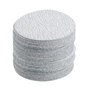 

uxcell 50 Pcs 3-Inch Aluminum Oxide White Dry Hook and Loop Sanding Discs Flocking Sandpaper 120 Grit