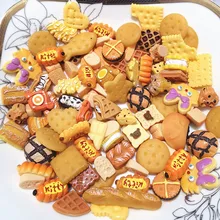 100 piezas de artesanía para el hogar, Mini juego de comida, adorno de pan, decoración de casa de muñecas en miniatura, accesorios de casa de muñecas, Croissant falso