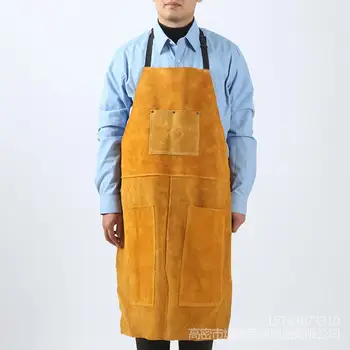 

Artificial Leather Welder Apron Blacksmith Apron High Temperature Resistant Welding Work Apron Adjustable Anti-scalding Apron