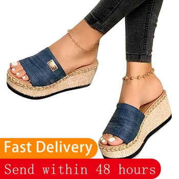 

Hot Sales Summer Women Wedge Slippers Platform Flip Flops Soft Comfortable 2020 Casual Shoes Outdoor Beach Sandals Ladies Slides