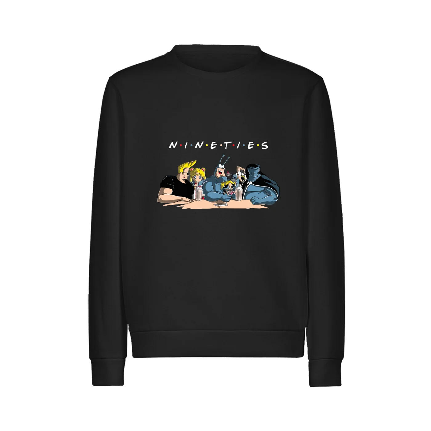

Mens Sweat Shirts Nineties Vintage Anime Print Friend Funny Tracksuit 2019 Autumn Winter Warm Fitnrss fashion hip hop Sportswear