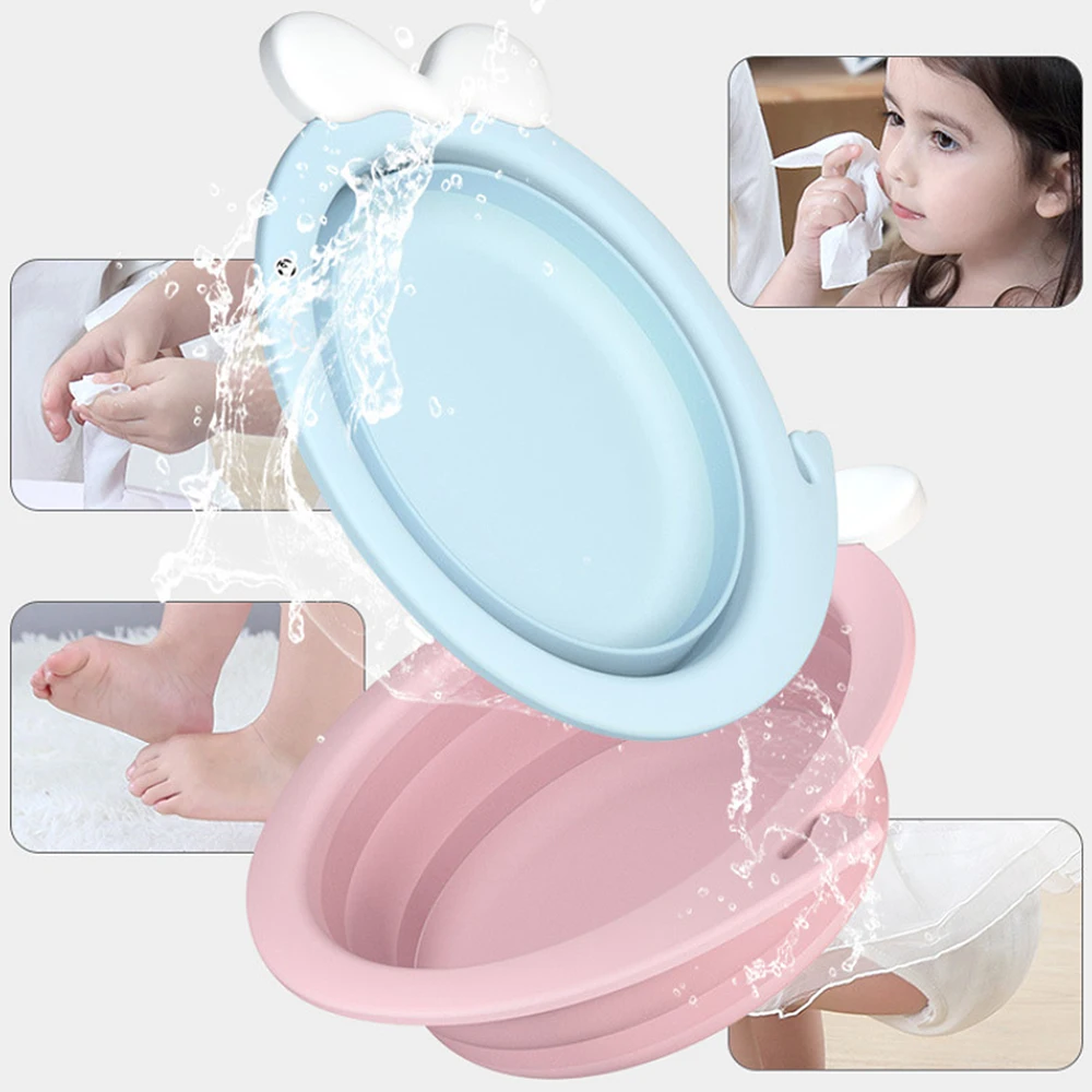 Foldable Baby Bath Tub Travel Portable Baby Basin Eco-Friendly Safe Children Newborn Thicken foldable Wash Face Foot Ass Basin
