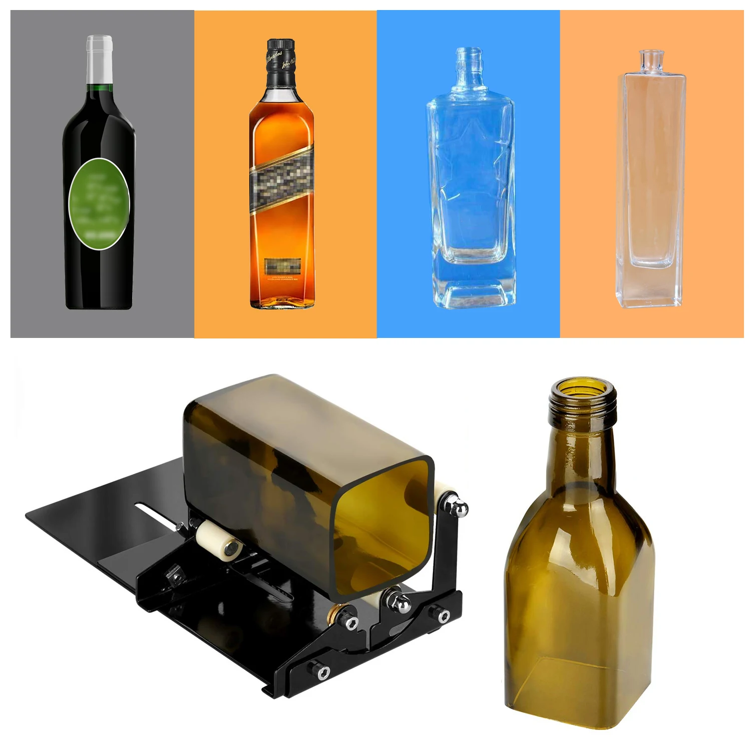 Glass Bottle Cutter Cutting Tool Upgrade Version Wine Beer Glass Sculpture for DIY Glass Cutting Machine Metal Pad Bottle Holder