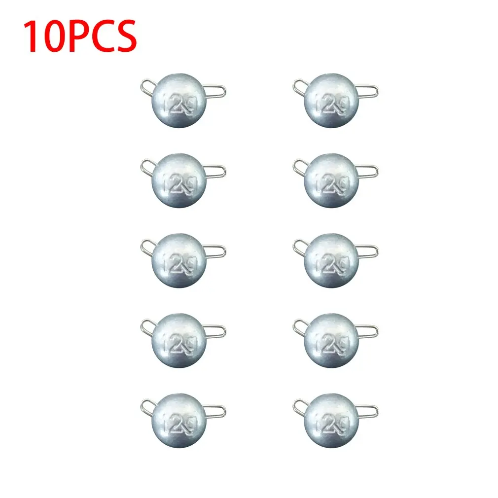 

10 Pcs Small Size Round Shape Lead Hook Jig Head Lead Deep Water Bullet Crank Hook Lead Sinker Outdoor Fishing Accessories