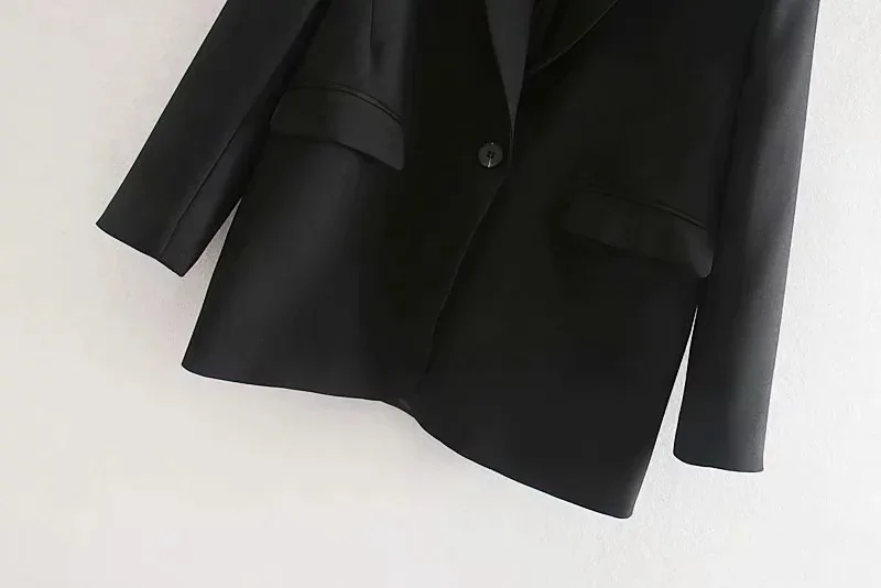 Повседневный Женский комплект брючный костюм с длинными рукавами Осенняя новая свободная Черная куртка женские узкие брюки женский офисный костюм из двух предметов