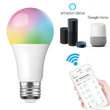 

Dimmable E27 RGB WiFi Smart Light Bulb LED Lamp Wake Up Smart Lamp Night Light App Operate With Alexa Google Assistant Control
