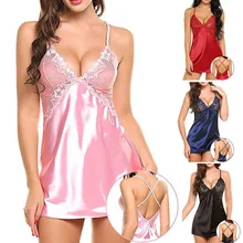 Женское платье для сна, шелковое белье, Цветочная Пижама, ночная рубашка SER88
