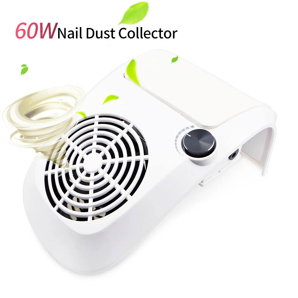  60W Powerful Nail Dust Suction Collector Vacuum Cleaner with 2 Dust Collecting Bag Nail Art Equipme