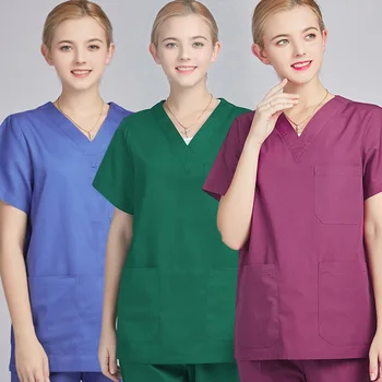 

Hospital Doctors Medical Sets Short-sleeved Uniforms Suits Dental Clinic Beauty Salon Workwear Clothes nursing scrubs tops pants