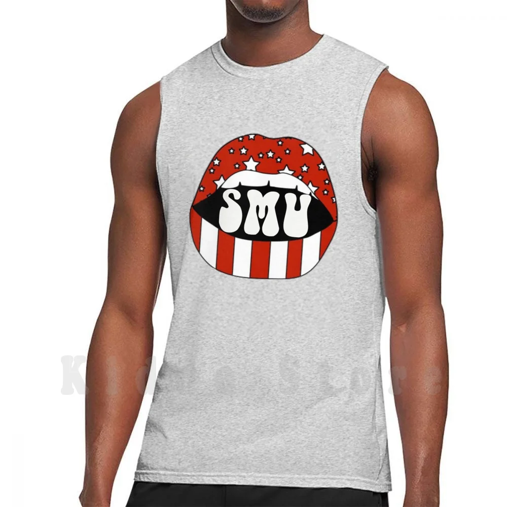 Майка Smu Lips жилет 100% хлопок South Methodist University Mouth Teeth Dallas Texas Tx Dfw Up Stangs | Мужская одежда