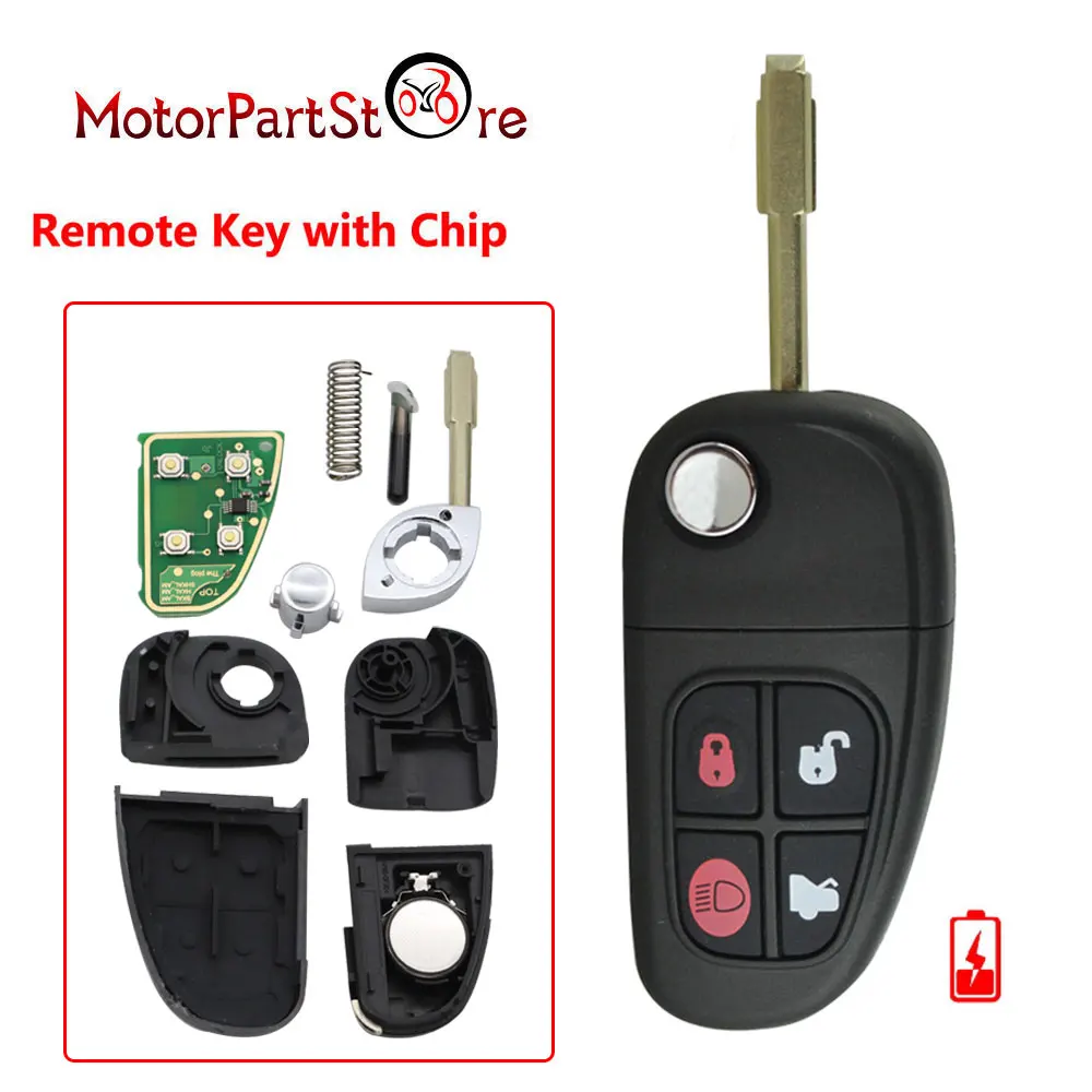 Uncut авто флип дистанционного ключа Fob 4 кнопки 315 МГц 4D60 чип для Jaguar X type S XJ XK Тип