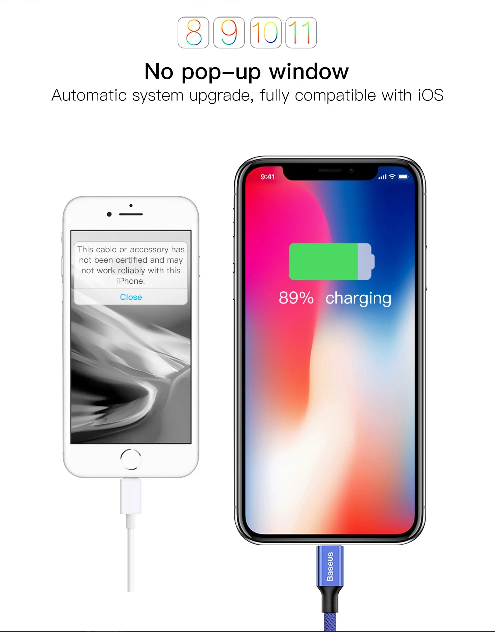 Usb-кабель Baseus для iPhone X, 8, 7 Plus, кабель для быстрой зарядки, usb-кабель для мобильного телефона, кабель для передачи данных для iPhone 5, 6, 6 S, iPad, usb-кабель для зарядного устройства