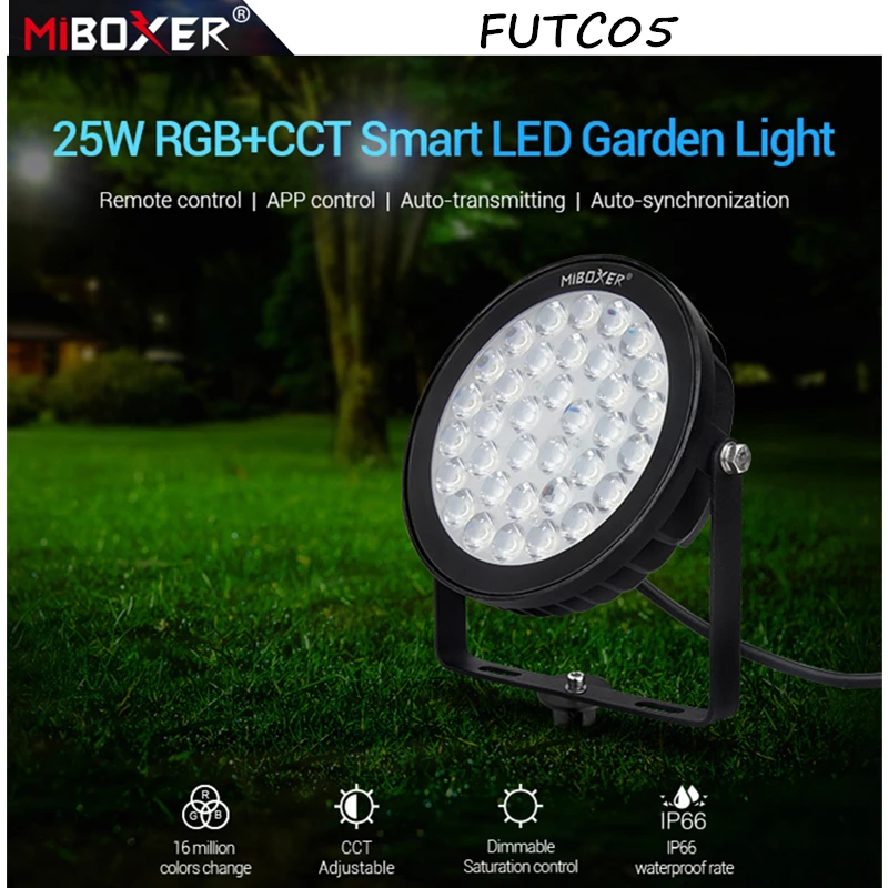 Умный светодиодный садовый светильник Miboxer FUTC05 25 Вт RGB + CCT освещение для газона