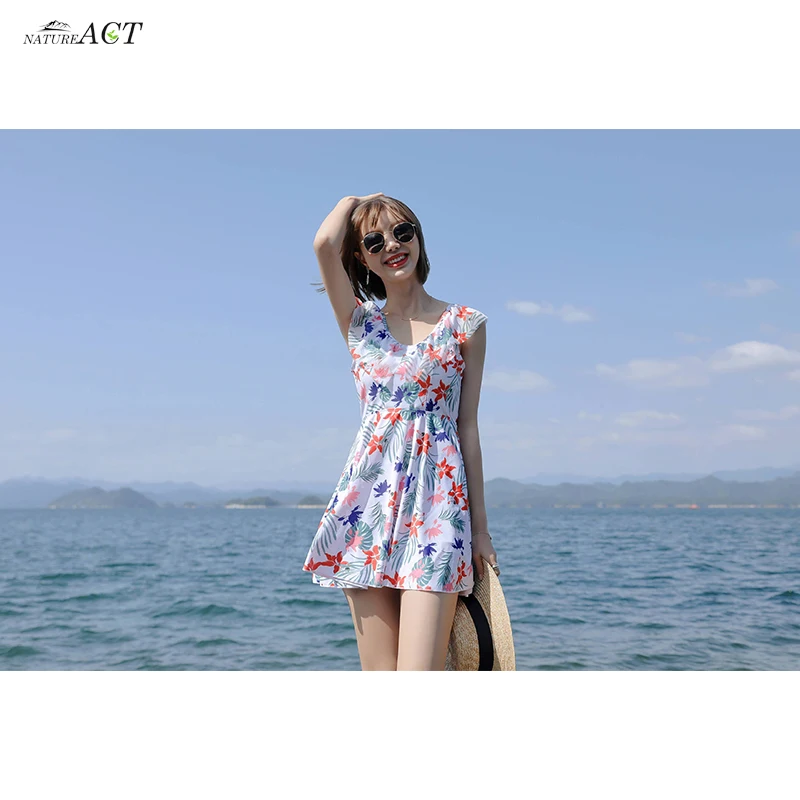 

Ladies Sexy Conservative One Piece Print Swimsuit Women Push Up With Pad Swimming Dress Swimwear Bathing Suit Beach Wear