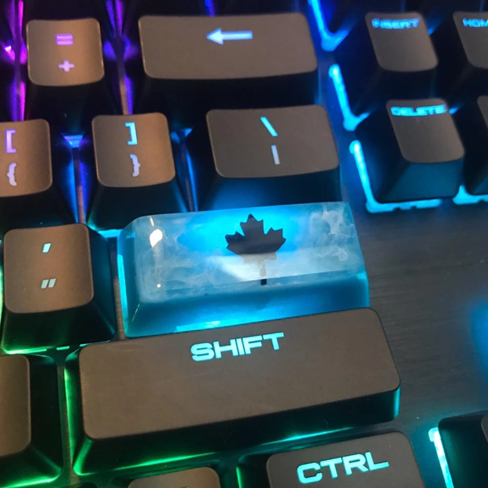 Handmade Resign Keycaps For Cherry Mx Switch Mechanical Keyboard Keycap Replace Maple Leaf Blue Backlight Keycaps Oem Keyboards Aliexpress Handmade Resign Keycaps For Cherry Mx Switch Mechanical Keyboard Keycap Replace Maple Leaf Blue Backlight Keycaps Oem Keyboards Aliexpress