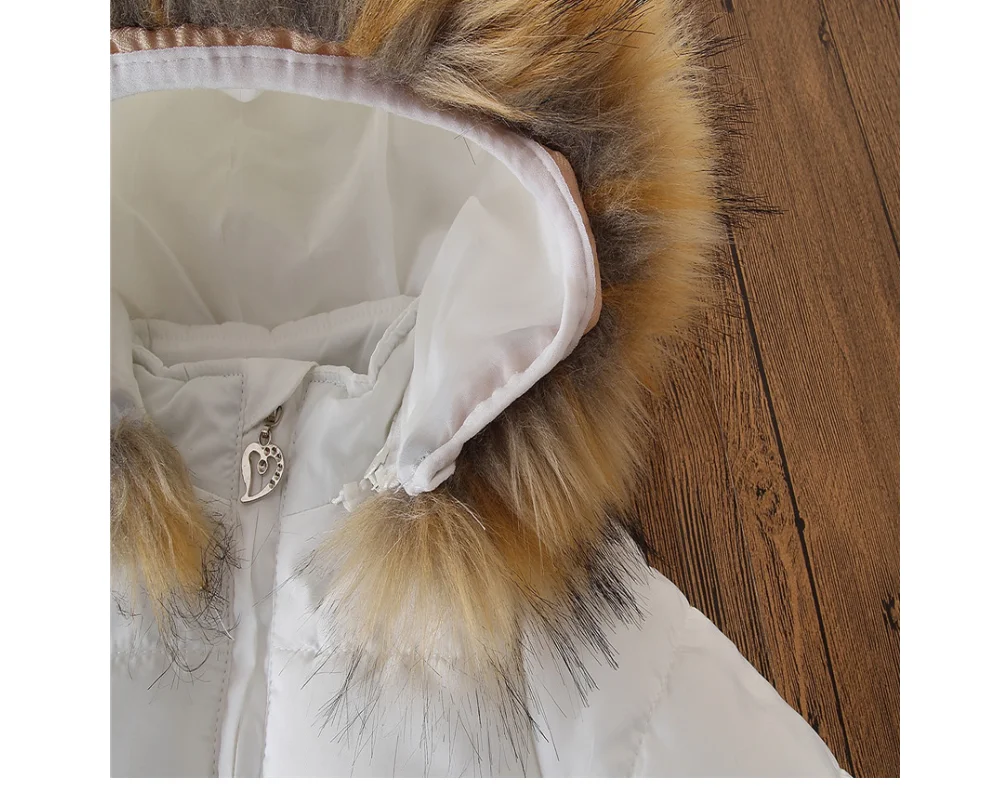 New Kids Down Coats Winter Fur collar Jacket for Girls Clothes Cotton Parkas Children Warm Outerwear Girls Coat Outdoor Win