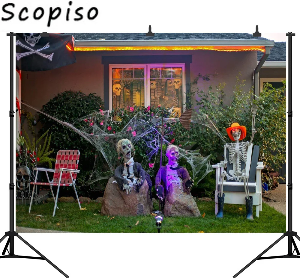Scopiso бесшовный фон для фотосъемки с изображением Ужасный зомби Хэллоуин