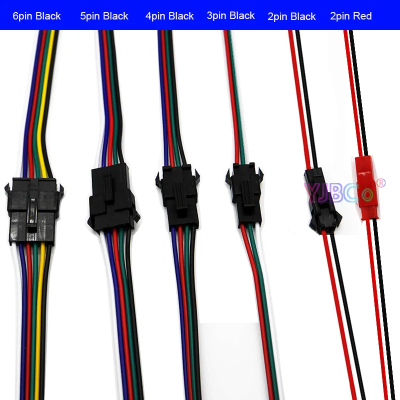 

5pairs 2pin/3pin/4pin/5pin/6pin JST LED Connectors SM Male and Female Single color RGB CCT RGBW RGBWW LED Strip Connection