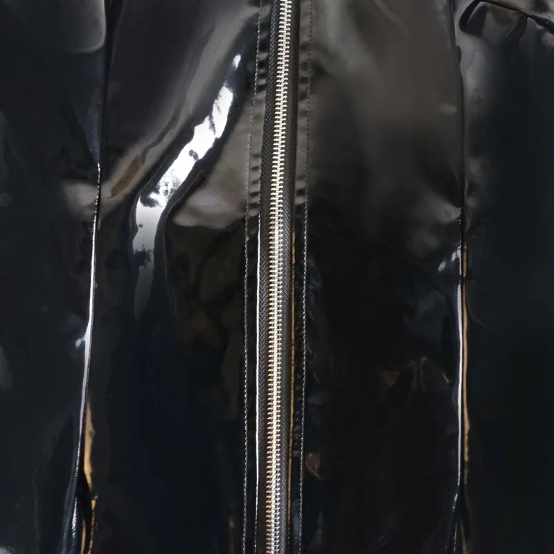 Женский сексуальный Wetlook ПВХ кожаный Облегающий комбинезон сексуальный комплект из 2 предметов укороченный топ и короткая юбка Клубная одежда Фетиш горячая эротическая одежда для танцев на шесте