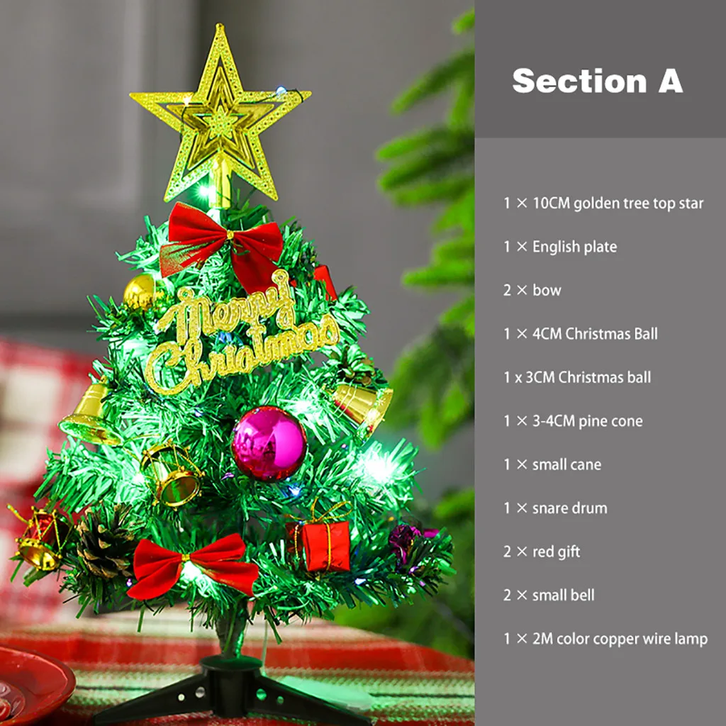 Details about   Christmas Tree Xmas home decoration Gift Santa Table LED Party Decor Kerstboom 