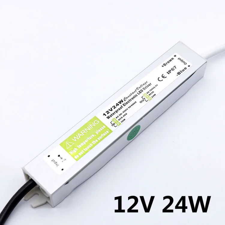 12V 24W DC12V светодиодный водонепроницаемый источник питания, светодиодный драйвер 5 Вт 10 Вт 15 Вт 20 Вт 24 Вт 30 Вт 36 Вт 50 Вт 60 Вт 80 Вт 100 Вт 150 Вт светодиодный трансформатор, уличный светодиодный - Цвет: 12V 24W