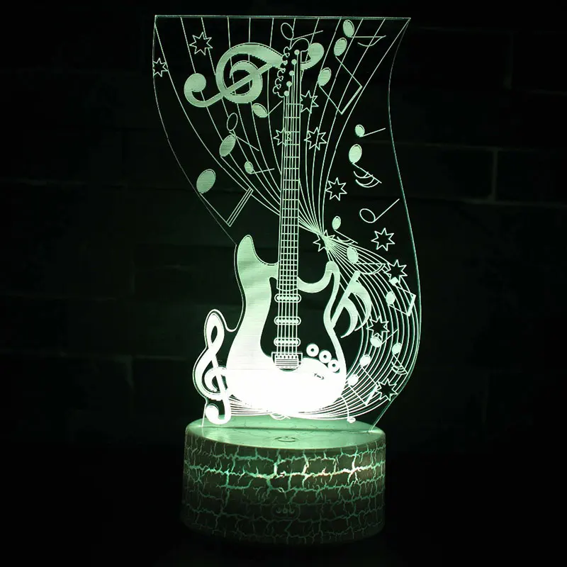 7 цветов 3D лампа светодиодный ночник изменение касания музыкальная нота тема настроение лампа Рождественские подарки