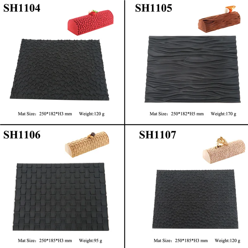 Silicone Baking Mats Set with Cake Decorating and Fondant Molds - Versatile Dessert Bakeware Collection