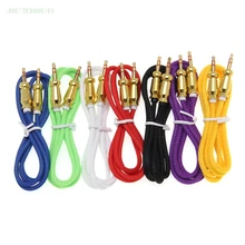 Audio Cable Jack 3 5 mm Male to Male Cloth Audio Aux Cable For iPhone Car Headphone Speaker Wire Line Aux Cord 50pcs lot