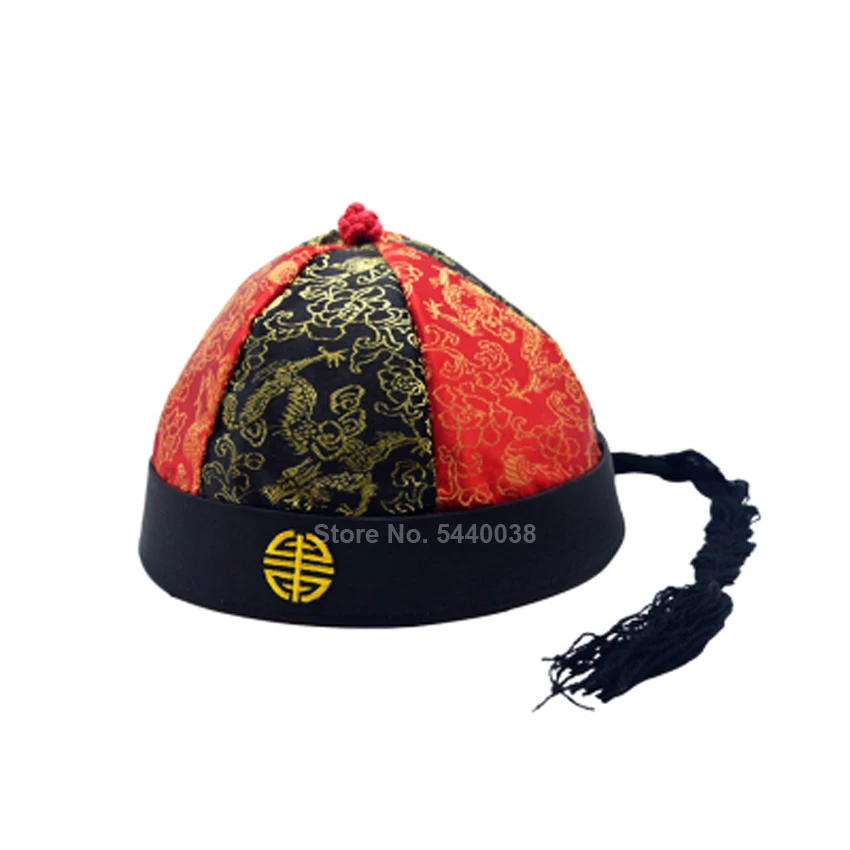 Династия Цин древняя китайская шапка для взрослых детей традиционный костюм Тан аксессуары императора жениха мягкая шапка подарок на год - Цвет: Color3