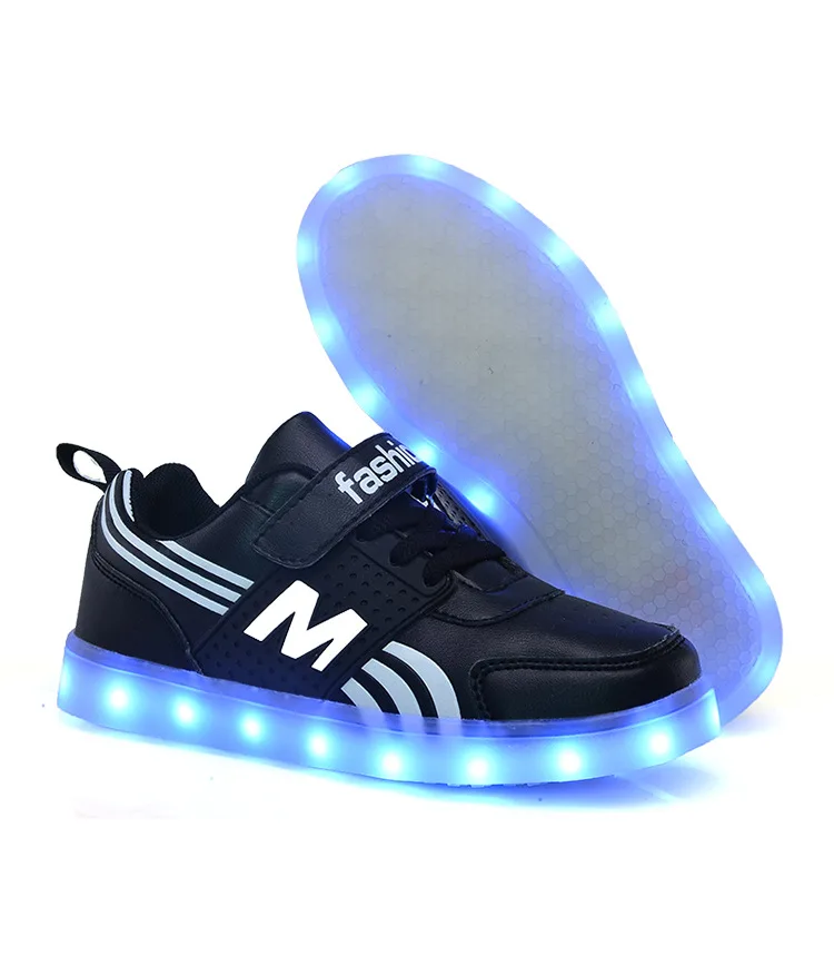 Children's Luminous Sneakers for Boy Girl USB Charging Autumn Winter Led Light Shoes for Kids Sneakers Baby Usb Recharge