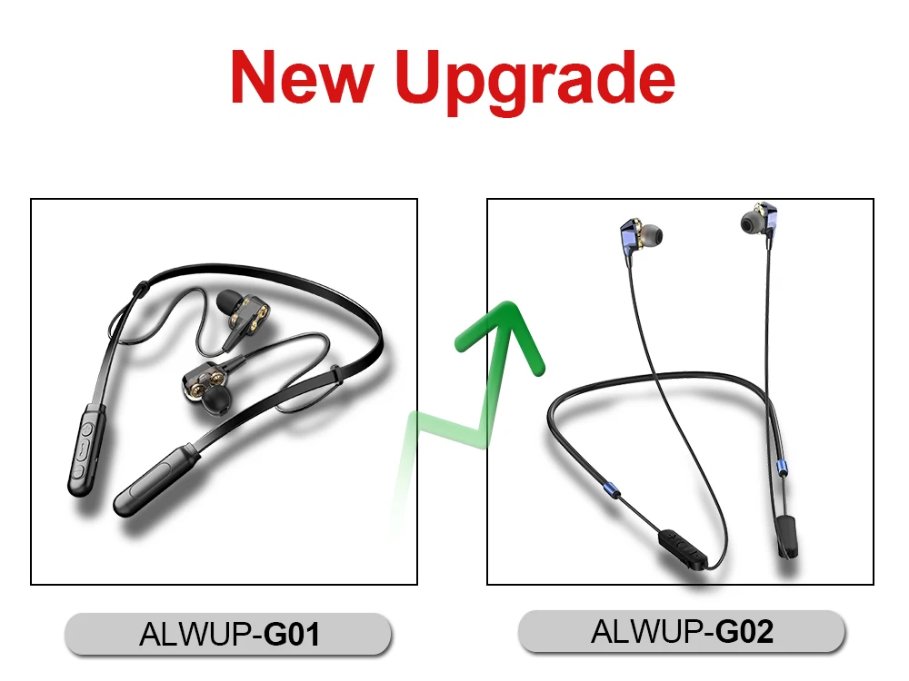 Newest ALWUP G02 Bluetooth Earphone Wireless Headphones Dual Drivers Stereo  Magnetic Neckband Sport Earphone for Phone with mic|Phone Earphones \u0026  Headphones| - AliExpress