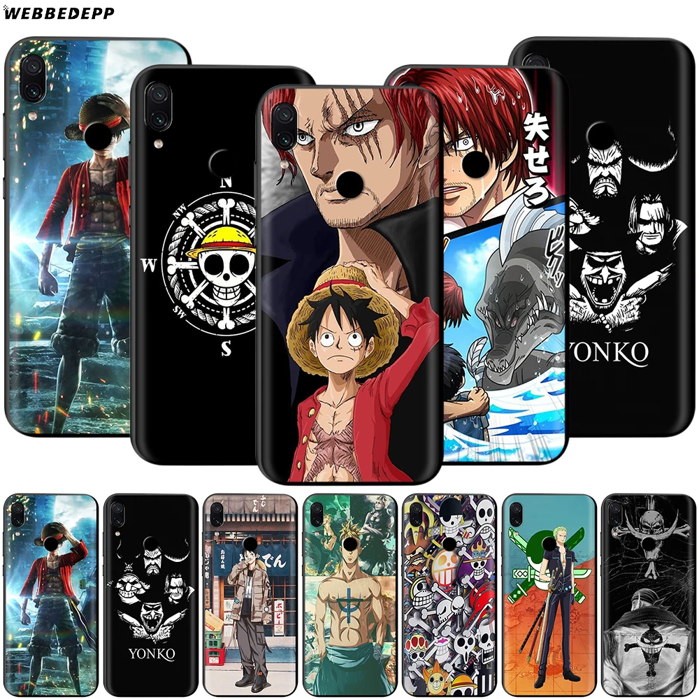 

Webbedepp Anime One Piece Luffy Case for Xiaomi Redmi Note 8 MI 3 6 8 9 A1 A2 A3 5X 6X 9T CC9 Lite SE Pro Max Pocophone F1