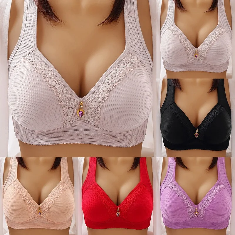 lace bra Women Wireless Push Up Bra Simple Underwear Sexy Lingerie Wire Free Bralette Thin B C Cup comfy bra