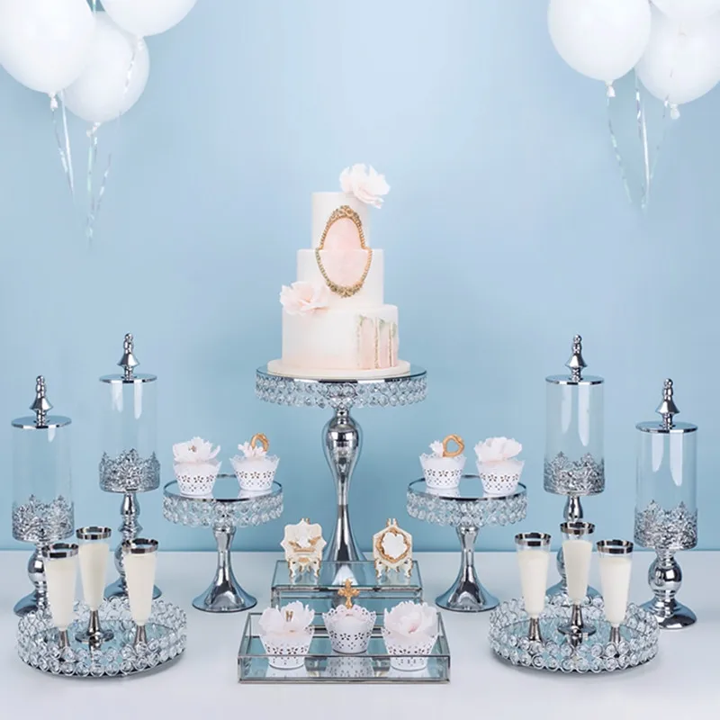 

Tobs White srystal Cup Cake Stand Cake Holder Home Decoration Dessert Table Party Suppliers Cake Tools Baking Accessiory