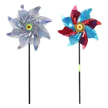 

Laser Bird Repelling 24CM Silver Windmill 8-Blade Rotating Windmill For Farmland Manor Practical And Decorative