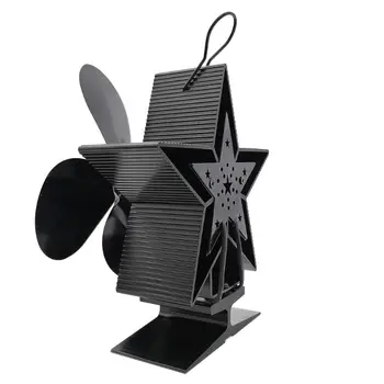 

4 Blade Star Heat Powered Wood Stove Fan Log Burner Fireplace Quiet Eco Friendly