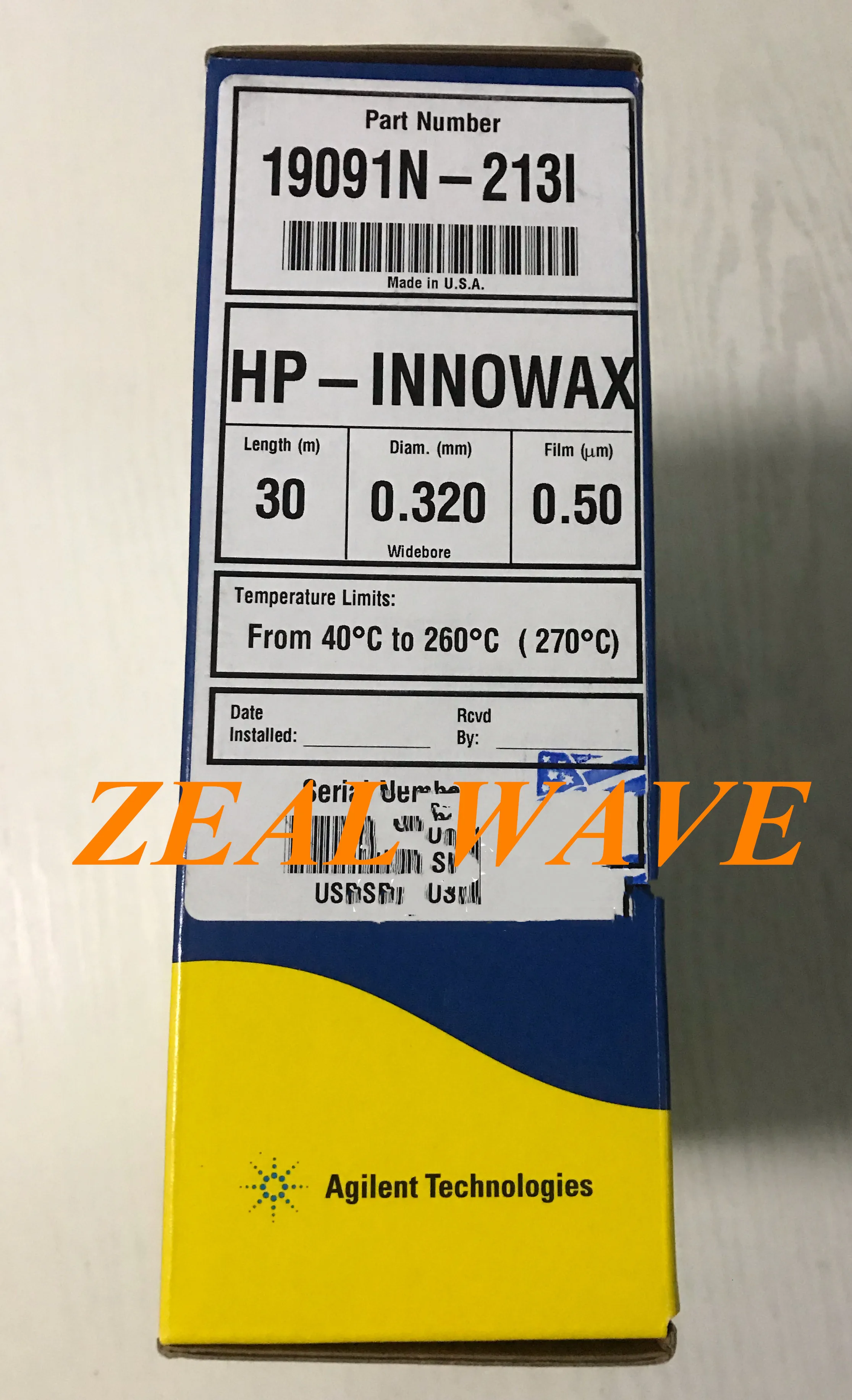 Капиллярная фотография Agilent Gas HP-INNOWAX 30m * 0 32 0.5u хроматографическая Колонка 19901N-213i |