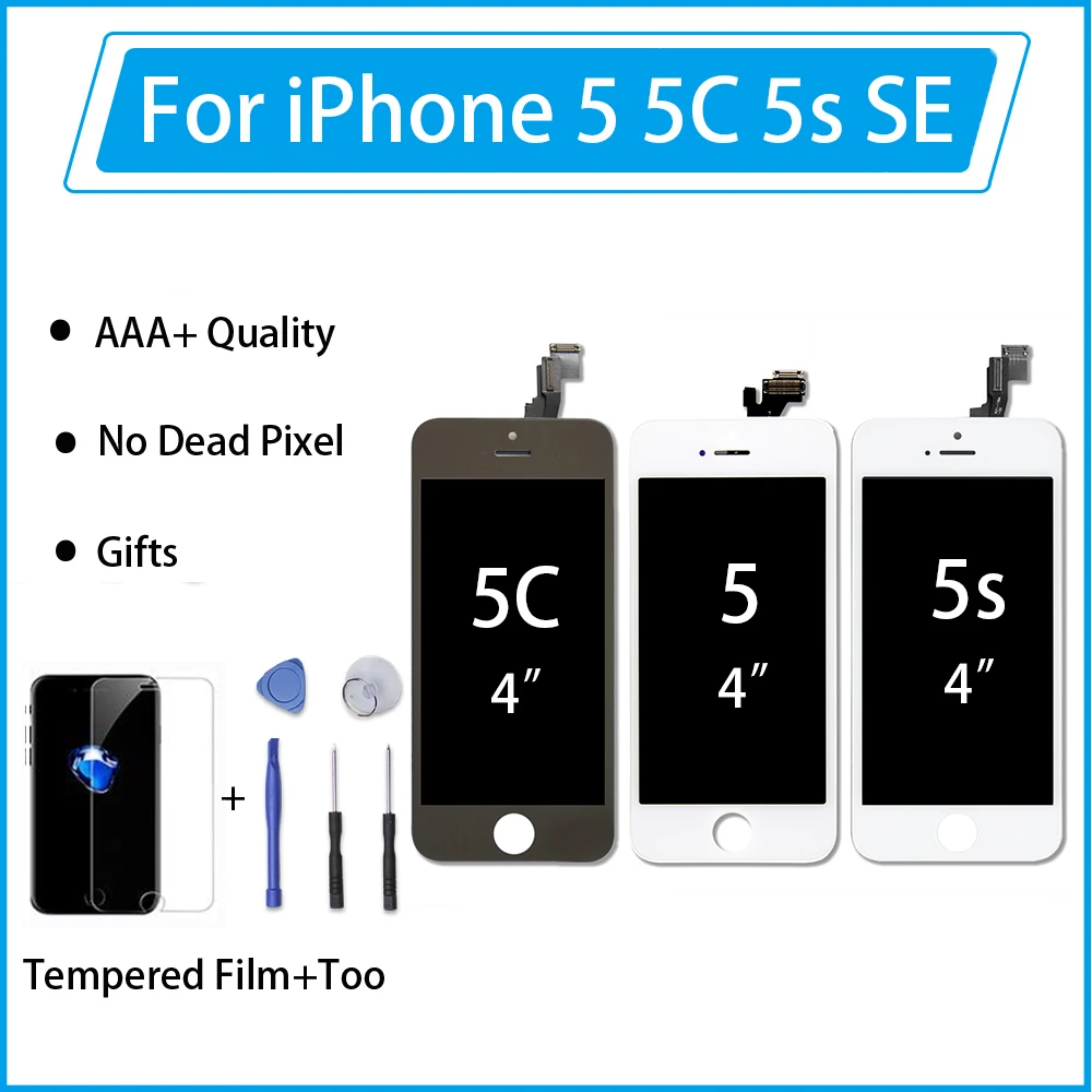 ЖК дисплей Pantalla для iPhone 5S 5 5c SE 6 3D сенсорный стеклянный модуль дигитайзер сменный