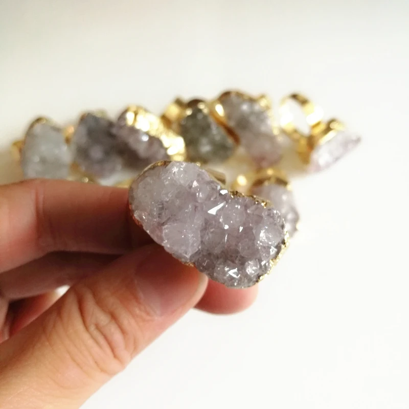 Новое панк druzy drusy кольцо унисекс регулируемые кольца для мужчин и женщин |