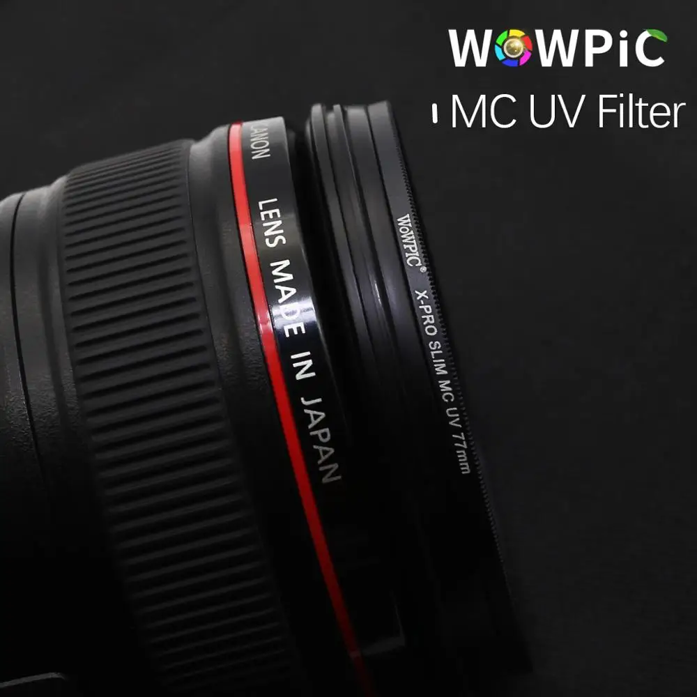 WOWPIC MC УФ фильтр 49 52 55 мм 58 62 67 72 77 82 супер тонкий зеленый Muticoating 16 слоев защитное