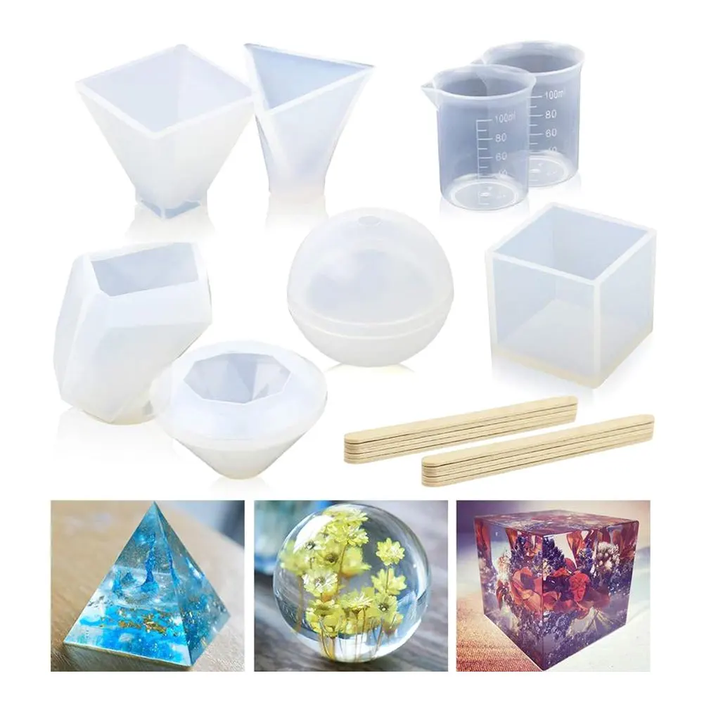 

18PCS Candle Mold Glue Silicone Mold Set Resin Mold Stirring Stick Epoxy Crafts DIY Drop Mould Set Candle Making Christmas Velas