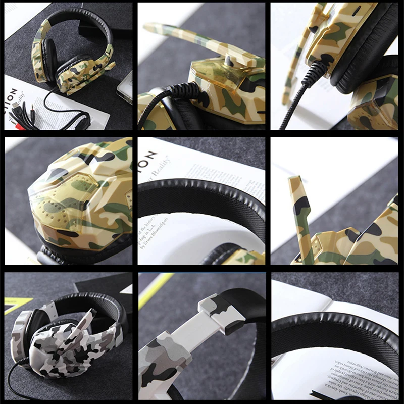 Alta qualidade do exército verde gaming headset